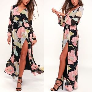🆕Floral Black maxi dress chiffon